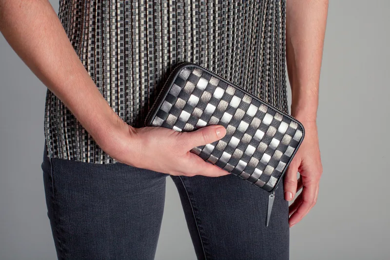 Gretchen Woven Purse – leather care for designer wallets
