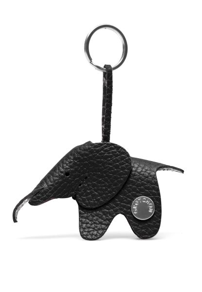 Gretchen - Elephant Keyring - Piano Black Silver