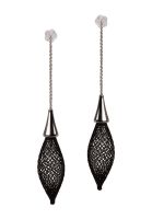 Gretchen - Vlum Single Drop Chain Earrings - Black