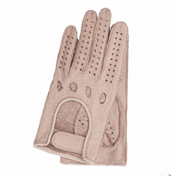 Gretchen - Women's Peccary Driving Gloves - Natur - 6,5