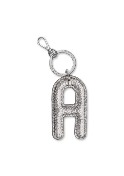 Gretchen - Letter Keyring - A - Crincled Silver