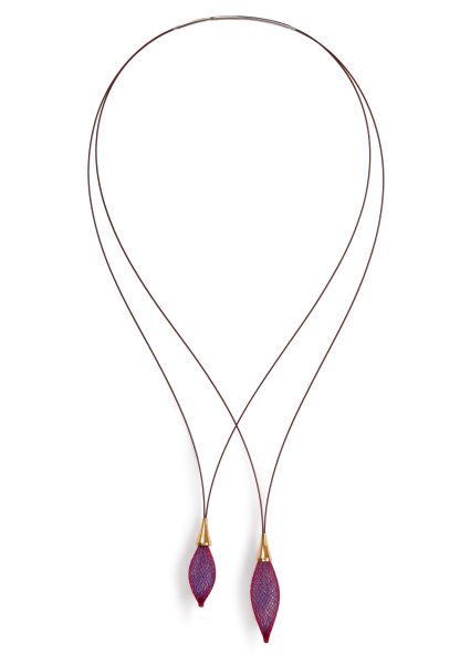 Gretchen - Vlum Double Drop Necklace - Bordeaux Blue | Gold