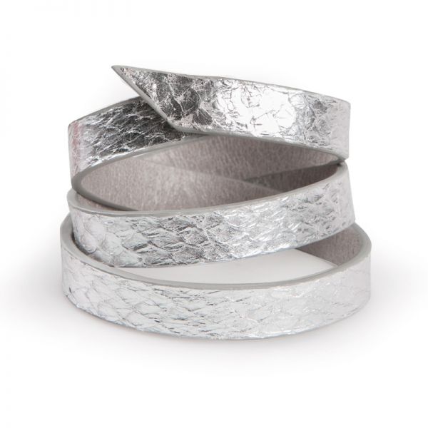 Gretchen - Triple Bracelet - Silver Salmon