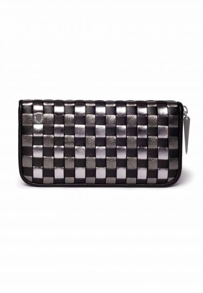 Gretchen - Woven Purse - Black Silver Tricolor