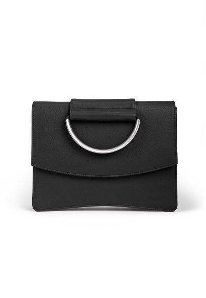 Gretchen - Oyster Clutch Three - Midnight Black