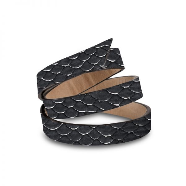 Gretchen - Triple Bracelet - Silver Black Tilapia