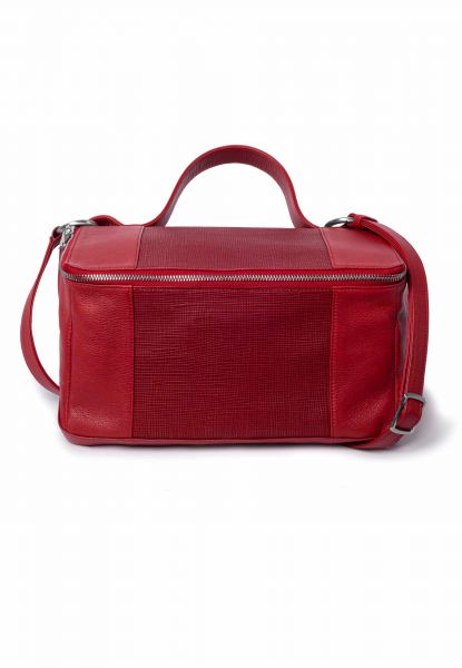 Gretchen - Graphite Tote Two - Cranberry Red Wave