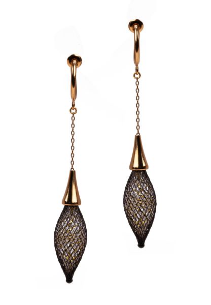 Gretchen - Vlum Single Drop Chain Clips - Black | Gold