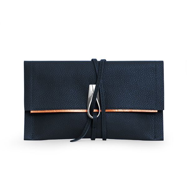 Gretchen - Opal Loop Clutch - Night Blue Copper