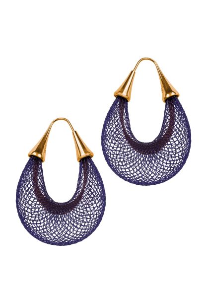 Gretchen - Vlum Loop Earrings - Dark Blue | Gold