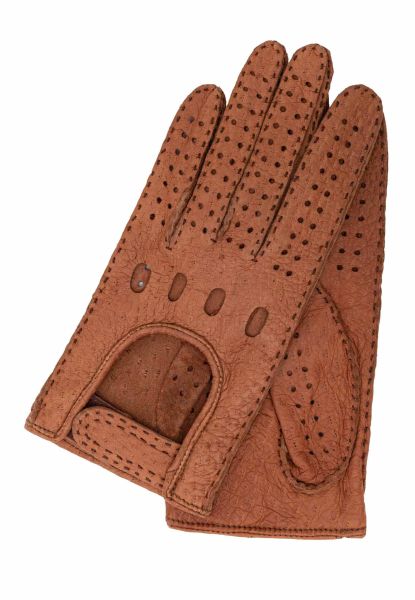 Gretchen - Women's Peccary Driving Gloves - Bronce - 6,5