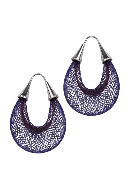 Gretchen - Vlum Loop Earrings - Dark Blue