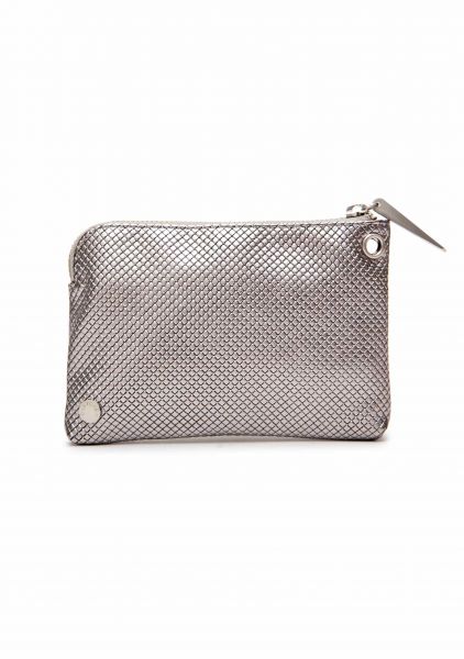 Gretchen - Jasmine Midi Purse - Sparkling Silver Check Pattern
