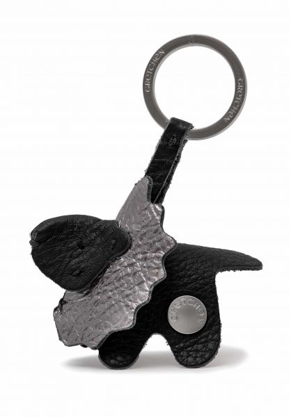 Gretchen - Lion Keyring - Piano Black Silver