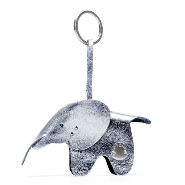 Gretchen - Elephant Keyring - Sparkling Silver Metallic