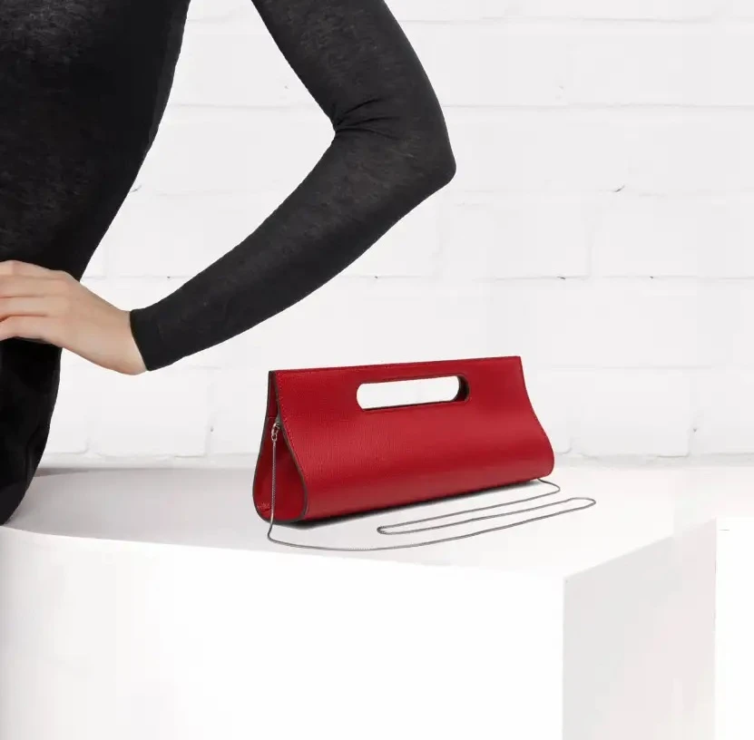 Rote Clutch in knalligem Rot