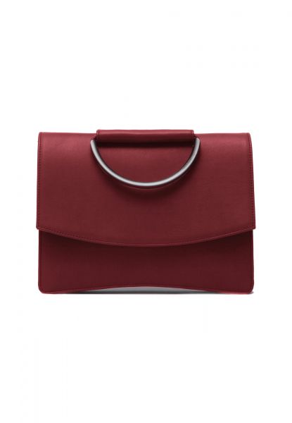 Gretchen - Oyster Clutch Three - Chianti Red