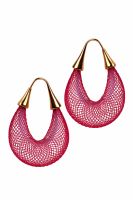 Gretchen - Vlum Loop Earrings - Red Rose | Gold