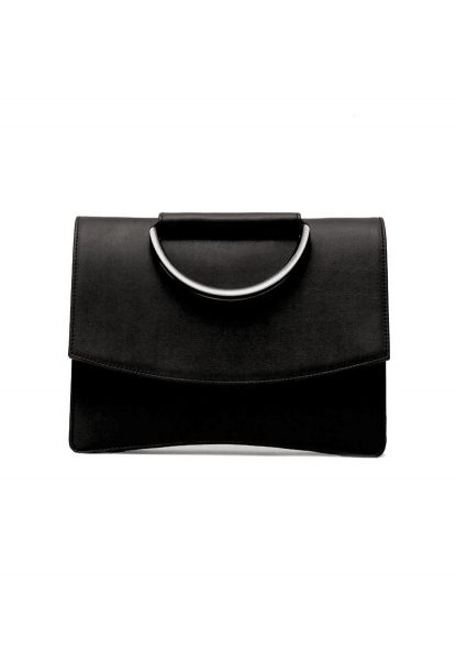 Gretchen - Oyster Clutch Three - Midnight Black
