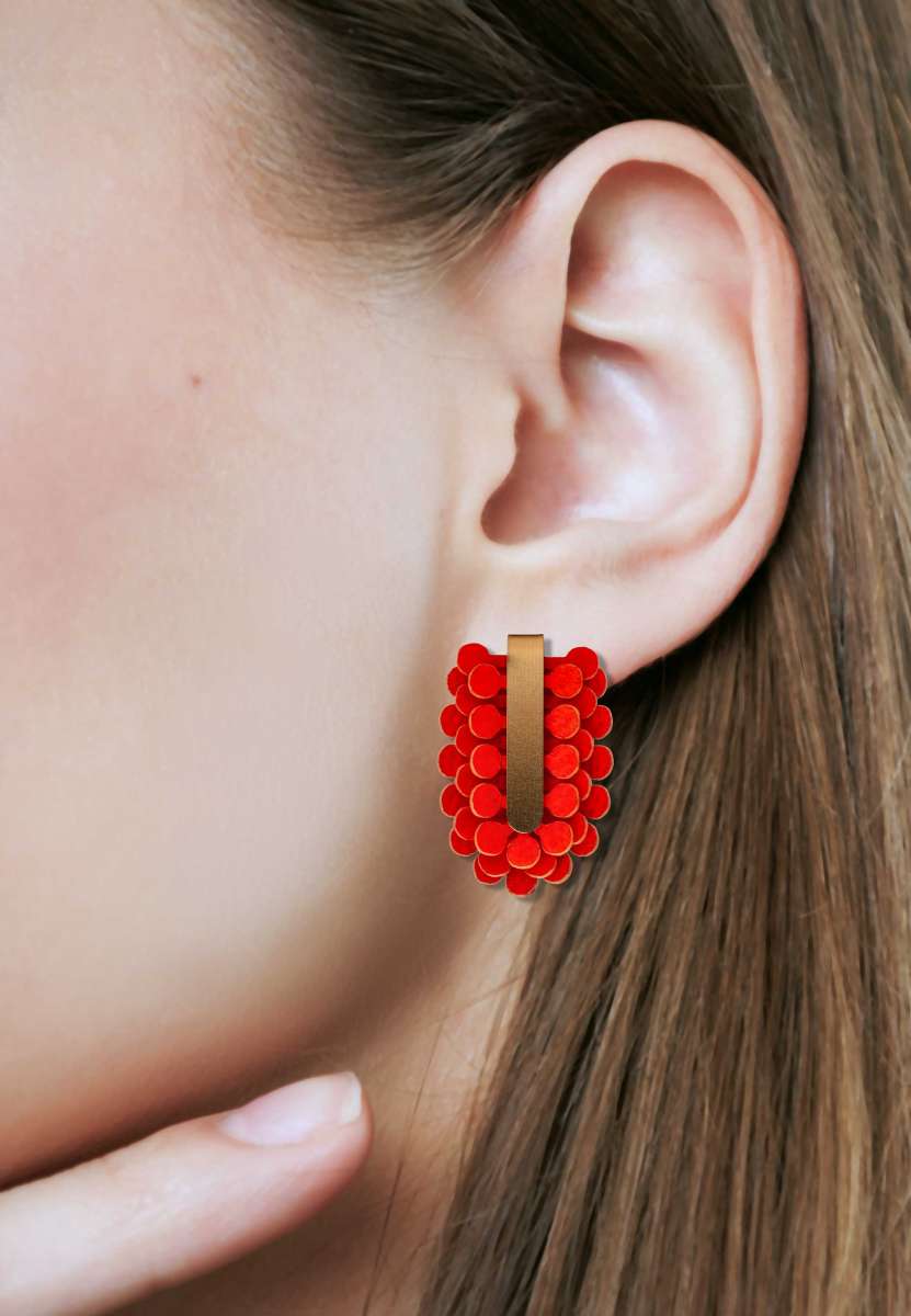 Gretchen Pam Pem Earrings Dots S in Rot – Ohrringe der Pam Pem Linie