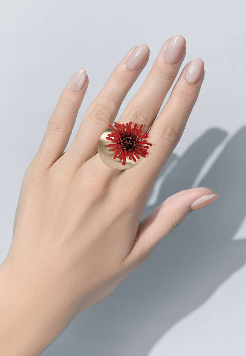 Gretchen Pam Pem Ring Two in Rot – ausgefallener Statement-Ring